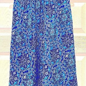 Worthington Blue and Black Floral Skirt